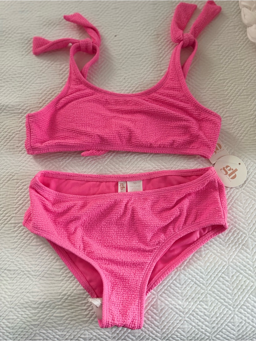 Hot Pink Textured Bikini Set